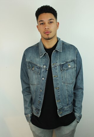 VINTAGE CALVIN KLEIN JEANS DENIM JACKET, LARGE