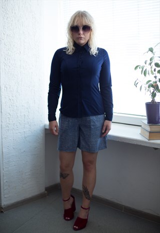 VINTAGE 70'S NAVY BLUE SHIRT