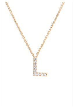 Dainty Gold Personalised L Initial Letter Necklace