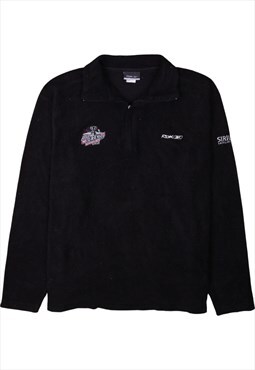 Vintage 90's Reebok Fleece Jumper Quater Zip Black Medium