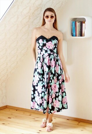 BEAUTIFUL FLORAL BANDEAU DRESS