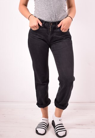 LEVI'S 595 WOMENS VINTAGE JEANS W27 L27 BLACK 90S
