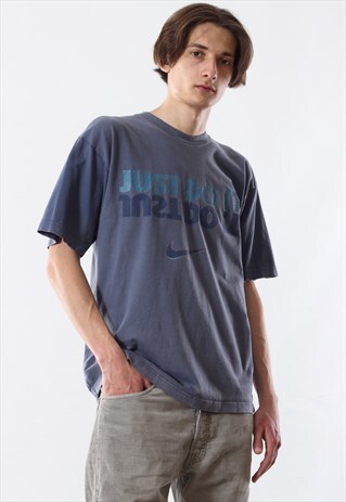 VINTAGE NIKE JUST DO IT TEE 90S GREY BIG LOGO