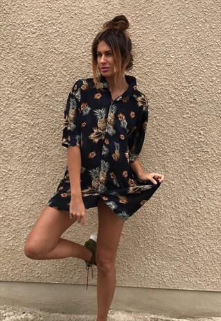 PATTERNED OVERSIZED RETRO VINTAGE UNISEX FESTIVAL SHIRT