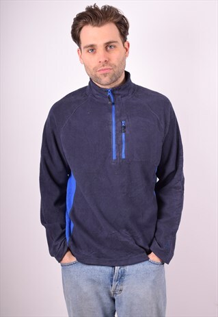 STARTER MENS VINTAGE FLEECE JUMPER MEDIUM BLUE 90S