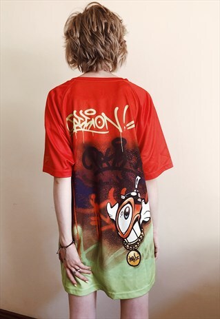 2000S RAVE STREET ART GRAFFITI EFFECT COLORFUL TEE