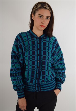 VINTAGE WOOL CARDIGAN MADE IN SCOTLAND 90'S (1810)