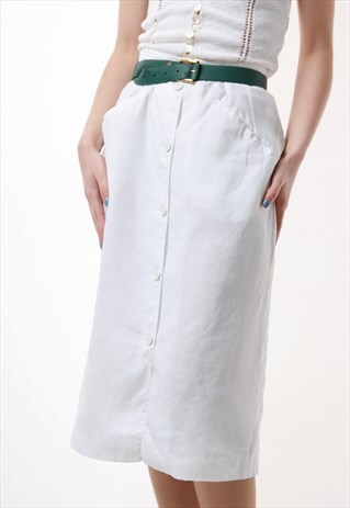 80S VINTAGE VALENTINO LINEN PENCIL SKIRT 1564