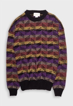 Jacquard knit multicolour jumper
