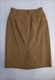 90'S VINTAGE PENCIL SKIRT CAMEL BROWN SMART