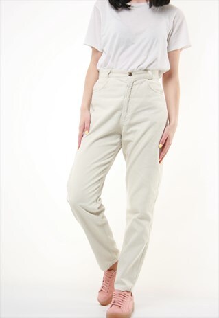 90S VINTAGE CORDUROY HIGH WAISTED MOMS TROUSERS 742