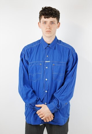 VINTAGE REPLAY BLUE SHIRT