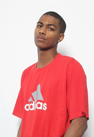 VINTAGE ADIDAS BIG LOGO T-SHIRT RED