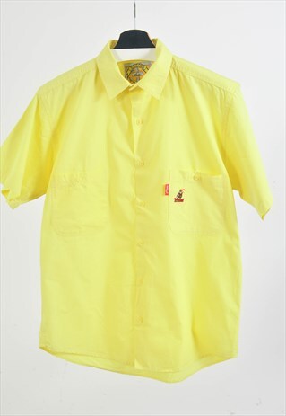 VINTAGE 90S SHORT SLEEVE SHIRT IN YELLOW 