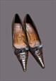 VINTAGE Y2K POINTY TOE PUMPS LEATHER SANDALS 