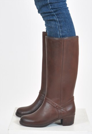 VINTAGE LINED WELLIES IN BROWN