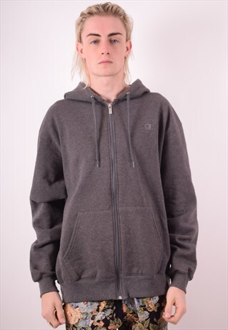 CHAMPION MENS VINTAGE HOODIE JACKET XL GREY 90S