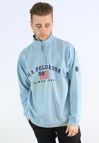 POLO ASSN 1/4 ZIP SPELLOUT SWEATSHIRT