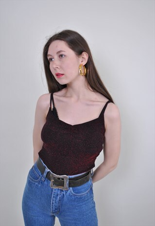 90S RETRO BRIGHT TANK TOP, VINTAGE PARY SLEEVELES TOP