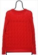 VINTAGE FILA CABLE KNIT RED JUMPER WOMENS