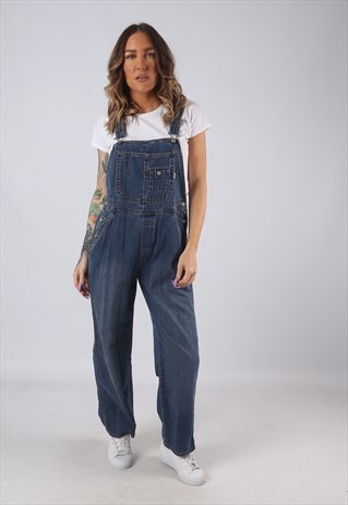 DENIM DUNGAREES OLD NAVY WIDE STRAIGHT LEG UK 10 (DK3D)