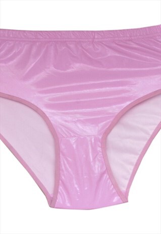 Pink PVC High Waist Knicker Sexy Inner Panties Hot Underwear