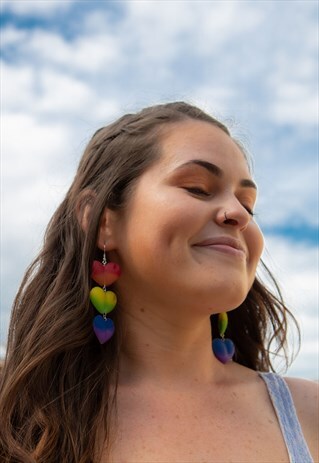 PRIDE LOVE HEART EARRINGS