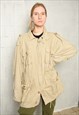 Vintage 80s beige thin zip-up jacket parka jacket coat