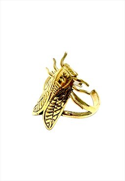 Gold Cicada Ring Adjustable