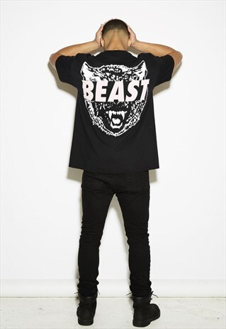 BEAST OVERSIZED BLACK TEE