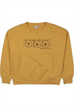 Vintage 90's Disney Sweatshirt Pooh Bear Crew Neck Yellow
