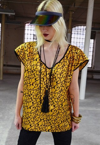 80S VINTAGE GOLD BLOUSE