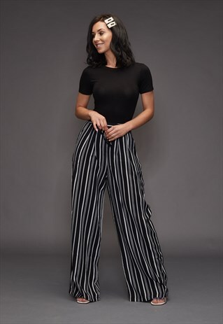 SIA PALAZZO TROUSERS BLACK