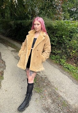 Vintage Gorgeous 80s Suede Shearling Winter Coat