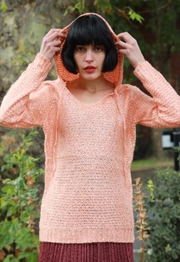 Knitted Long Sleeve Hoodie with Sequin Embellishments 