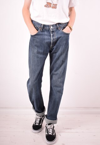 LEVI'S 501 MENS VINTAGE JEANS W33 L36 BLUE 90S