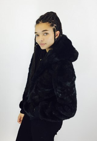 VINTAGE 80S FAUX FUR COAT