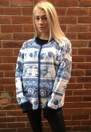 VINTAGE AZTEC FLEECE JUMPER WOOL JACKET