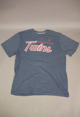 VINTAGE NIKE MINNESOTA TWINS GRAPHIC T-SHIRT IN BLUE