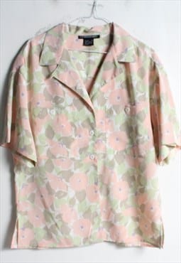 Vintage 1980s Floral Print Blouse Shirt Multi