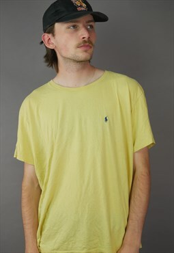 Vintage Ralph Lauren T Shirt in Yellow with Logo