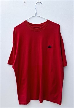 Vintage Nike 90s embroidered red T-shirt XL 