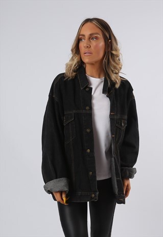 DENIM JACKET OVERSIZED FITTED VINTAGE UK 20 - 22 (34Q)