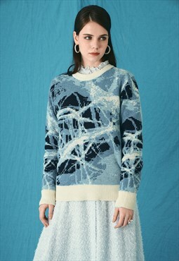 Ice Cracked Jacquard Knit