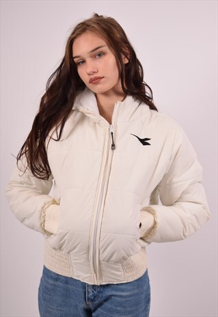 VINTAGE DIADORA PADDED JACKET WHITE