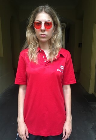 VINTAGE 90' AMAZING ENGLAND POLO T-SHIRT