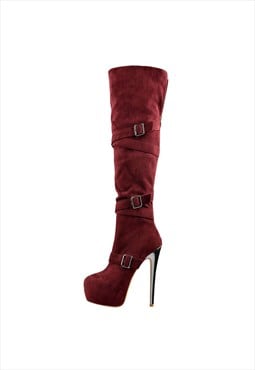  Platform Buckle Stiletto Over The Knee High Boots