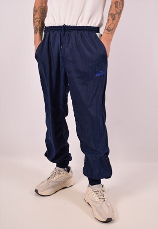 VINTAGE PUMA TRACKSUIT TROUSERS NAVY BLUE