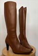 Y2K Retro Deadstock Brown Square Toe Boots