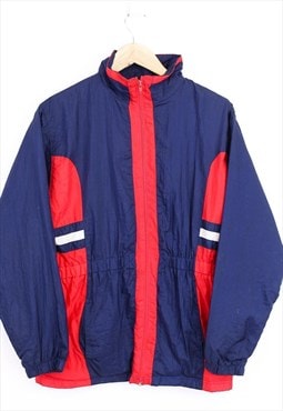 Vintage Festival Shell Jacket Navy Colour Block Zip Up 90s